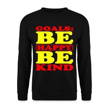 Goals Be Happy, Be Child 8 - Unisex Sweatshirt - black - Front - Alina (178cm) & Michal (187cm)