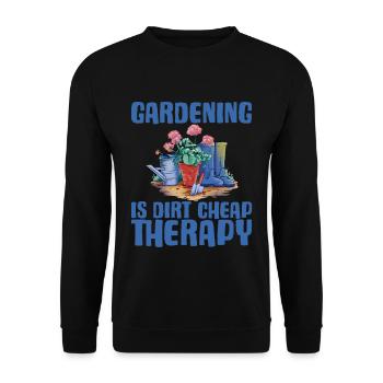 Le jardinage est une thérapie bon marché 3 - Sweat-shirt Unisexe - noir - Devant - Alina (178cm) & Michal (187cm)