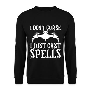 I Don't Curse, I Just Cast Spells - Unisex Sweatshirt - black - Front - Alina (178cm) & Michal (187cm)