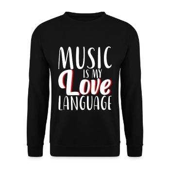 La musique est mon amour Langue 2 - Sweat-shirt Unisexe - noir - Devant - Alina (178cm) & Michal (187cm)