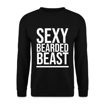 Sexy Bearded Beast - Unisex Sweatshirt - black - Front - Alina (178cm) & Michal (187cm)