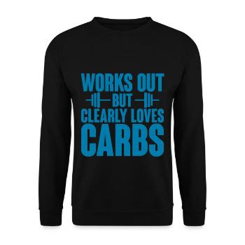 Fonctionne mais aime clairement les glucides 3 - Sweat-shirt Unisexe - noir - Devant - Alina (178cm) & Michal (187cm)
