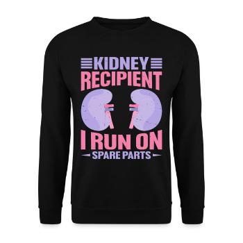 Receveur de rein, je cours sur des pièces de rechange 11 - Sweat-shirt Unisexe - noir - Devant - Alina (178cm) & Michal (187cm)