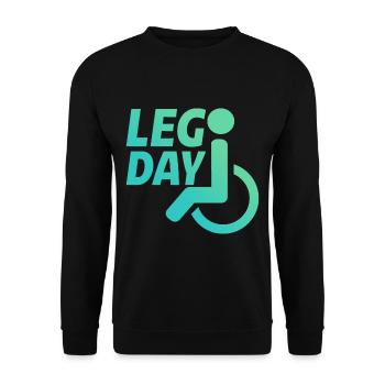 Leg Day Fauteuil roulant handicapé 22 - Sweat-shirt Unisexe - noir - Devant - Alina (178cm) & Michal (187cm)