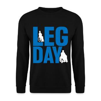 Leg Day Fauteuil roulant handicapé 24 - Sweat-shirt Unisexe - noir - Devant - Alina (178cm) & Michal (187cm)