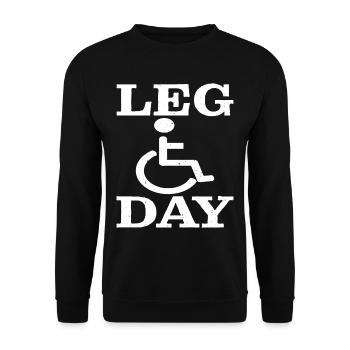 Leg Day Fauteuil roulant handicapé 23 - Sweat-shirt Unisexe - noir - Devant - Alina (178cm) & Michal (187cm)