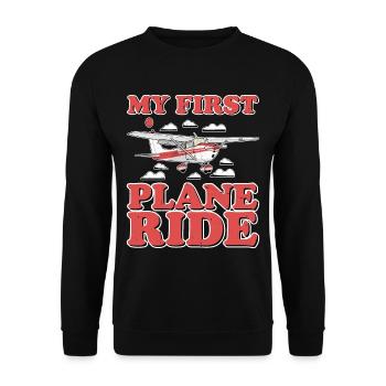 My First Plane Ride 50 - Unisex Sweatshirt - black - Front - Alina (178cm) & Michal (187cm)
