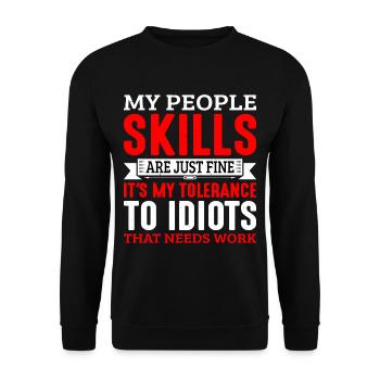 C’est ma tolérance envers les idiots qui a besoin de travail 6 - Sweat-shirt Unisexe - noir - Devant - Alina (178cm) & Michal (187cm)