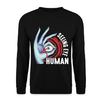 Seeing Eye Human 13 - Unisex Pullover - Schwarz - Vorne - Alina (178cm) & Michal (187cm)