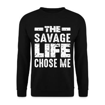 La vie sauvage m’a choisi 12 - Sweat-shirt Unisexe - noir - Devant - Alina (178cm) & Michal (187cm)