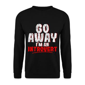 Go Away I'm An Introvert 3 - Unisex Pullover - Schwarz - Vorne - Alina (178cm) & Michal (187cm)