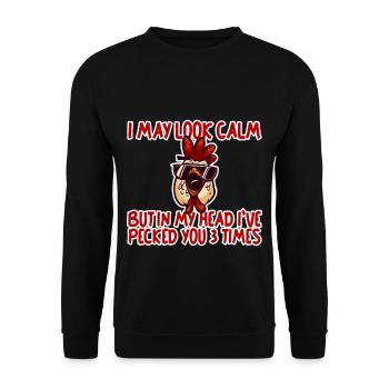 In My Head, I've Pecked You 3 Times 2 - Unisex Pullover - Schwarz - Vorne - Alina (178cm) & Michal (187cm)