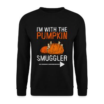 I'm With The Pumpkin Smuggler 3 - Unisex Pullover - Schwarz - Vorne - Alina (178cm) & Michal (187cm)