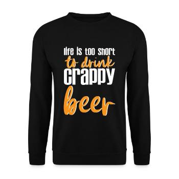 La vie est trop courte pour boire de la bière de merde 4 - Sweat-shirt Unisexe - noir - Devant - Alina (178cm) & Michal (187cm)
