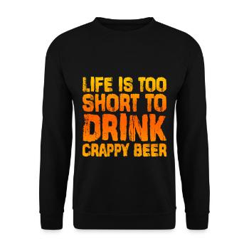 La vie est trop courte pour boire de la bière de merde 2 - Sweat-shirt Unisexe - noir - Devant - Alina (178cm) & Michal (187cm)
