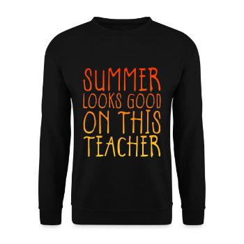 Summer Looks Good On This Teacher 4 - Unisex Sweatshirt - black - Front - Alina (178cm) & Michal (187cm)