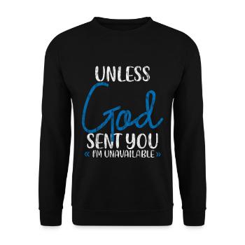 À moins que Dieu ne t’ait envoyé, je ne suis pas disponible 3 - Sweat-shirt Unisexe - noir - Devant - Alina (178cm) & Michal (187cm)