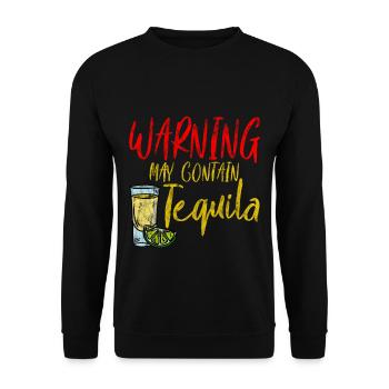 Warning May Contain Tequila 3 - Unisex Sweatshirt - black - Front - Alina (178cm) & Michal (187cm)