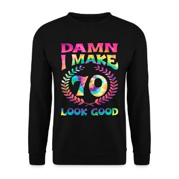 Bon sang, je fais 70 bien paraître - Sweat-shirt Unisexe - noir - Devant - Alina (178cm) & Michal (187cm)