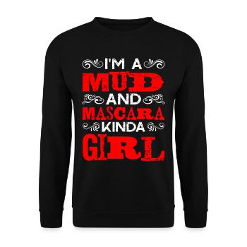 I'm A Mud And Mascara Kinda Girl - Unisex Sweatshirt - black - Front - Alina (178cm) & Michal (187cm)
