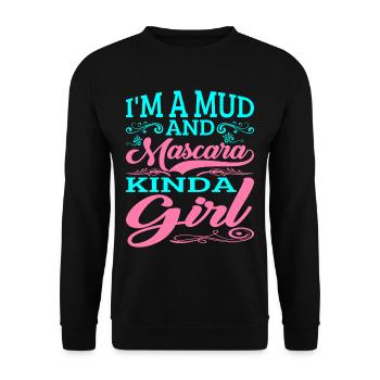 I'm A Mud And Mascara Kinda Girl 2 - Unisex Sweatshirt - black - Front - Alina (178cm) & Michal (187cm)