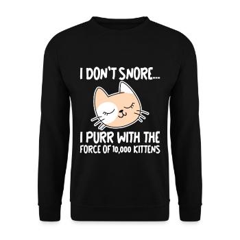 I Purr With The Force Of 10,000 Kittens 1 - Unisex Pullover - Schwarz - Vorne - Alina (178cm) & Michal (187cm)