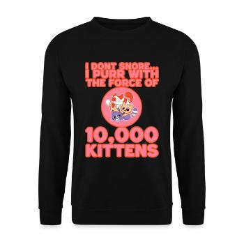 I Purr With The Force Of 10,000 Kittens 3 - Unisex Pullover - Schwarz - Vorne - Alina (178cm) & Michal (187cm)