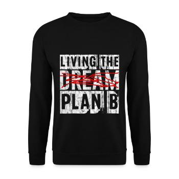 Living The Plan B 4 - Unisex Pullover - Schwarz - Vorne - Alina (178cm) & Michal (187cm)