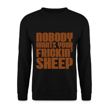 Nobody Wants Your Frickin' Sheep 2 - Unisex Pullover - Schwarz - Vorne - Alina (178cm) & Michal (187cm)