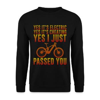 C’est électrique, c’est de la triche, je viens de te dépasser 3 - Sweat-shirt Unisexe - noir - Devant - Alina (178cm) & Michal (187cm)