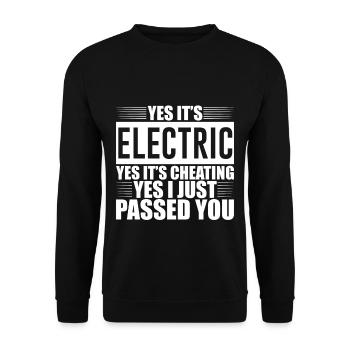 C’est électrique, c’est de la triche, je viens de te dépasser 4 - Sweat-shirt Unisexe - noir - Devant - Alina (178cm) & Michal (187cm)