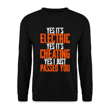 C’est électrique, c’est de la triche, je viens de te dépasser 2 - Sweat-shirt Unisexe - noir - Devant - Alina (178cm) & Michal (187cm)