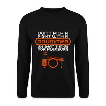 Don't Pick A Fight With A Drummer 4 - Unisex Sweatshirt - black - Front - Alina (178cm) & Michal (187cm)