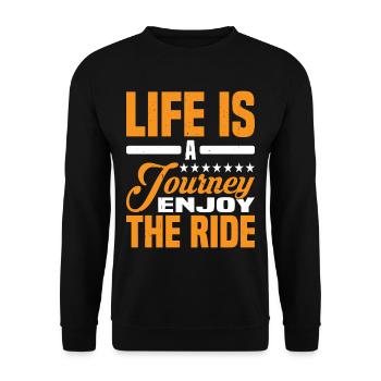 La vie est un voyage, profitez de la balade 2 - Sweat-shirt Unisexe - noir - Devant - Alina (178cm) & Michal (187cm)
