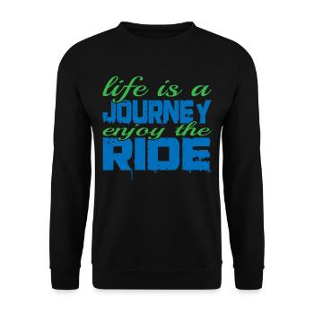 La vie est un voyage, profitez de la balade 3 - Sweat-shirt Unisexe - noir - Devant - Alina (178cm) & Michal (187cm)