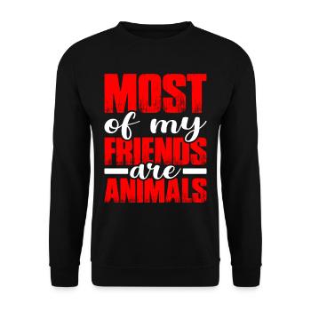 La plupart de mes amis sont des animaux - Sweat-shirt Unisexe - noir - Devant - Alina (178cm) & Michal (187cm)