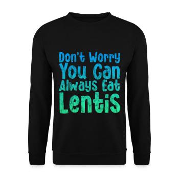 Don't Worry You Can Always Eat Lentils 4 - Unisex Pullover - Schwarz - Vorne - Alina (178cm) & Michal (187cm)