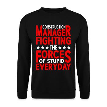 Directeur de la construction, Fighting Forces Of Stupid - Sweat-shirt Unisexe - noir - Devant - Alina (178cm) & Michal (187cm)
