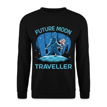 Future Moon Traveller - Unisex Sweatshirt - black - Front - Alina (178cm) & Michal (187cm)