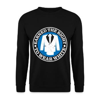 Earned The Right To Wear White - Unisex Pullover - Schwarz - Vorne - Alina (178cm) & Michal (187cm)