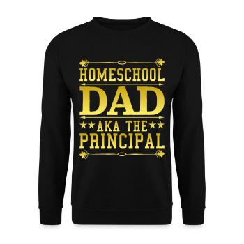 Homeschool Dad Aka The Principal - Unisex Sweatshirt - black - Front - Alina (178cm) & Michal (187cm)