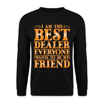 Le meilleur concessionnaire, tout le monde veut être mon ami 1 - Sweat-shirt Unisexe - noir - Devant - Alina (178cm) & Michal (187cm)