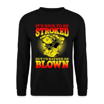 It's Nice To Be Stroked But I'd Rather Be Blown - Unisex Pullover - Schwarz - Vorne - Alina (178cm) & Michal (187cm)