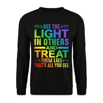 Voir la lumière dans les autres - Sweat-shirt Unisexe - noir - Devant - Alina (178cm) & Michal (187cm)