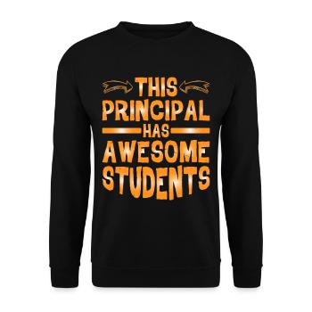 This Principal Has Awesome Students - Unisex Pullover - Schwarz - Vorne - Alina (178cm) & Michal (187cm)