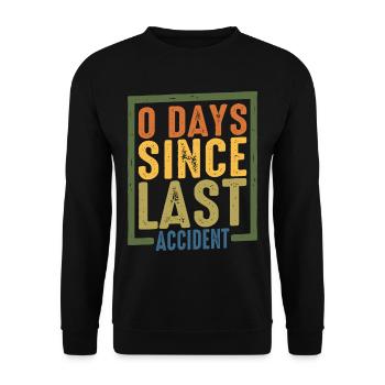 0 jours depuis le dernier accident 5 - Sweat-shirt Unisexe - noir - Devant - Alina (178cm) & Michal (187cm)