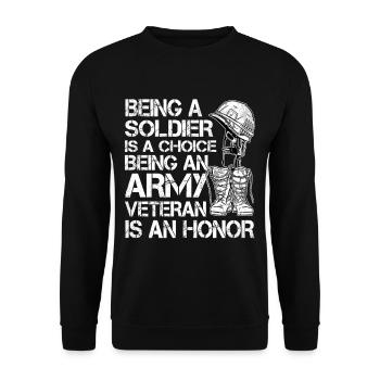 Being a soldier is a choice 2 - Unisex Sweatshirt - black - Front - Alina (178cm) & Michal (187cm)
