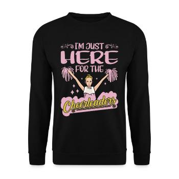 I'm Just Here For The Cheerleaders 4 - Unisex Pullover - Schwarz - Vorne - Alina (178cm) & Michal (187cm)