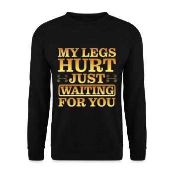J’ai mal aux jambes juste en t’attendant 10 - Sweat-shirt Unisexe - noir - Devant - Alina (178cm) & Michal (187cm)