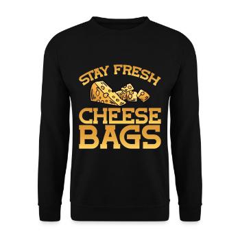 Stay Fresh Cheese Bags 24 - Unisex Sweatshirt - black - Front - Alina (178cm) & Michal (187cm)
